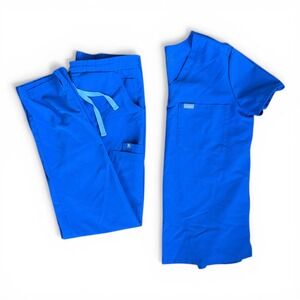 Royal Blue Figs Scrub Top XS